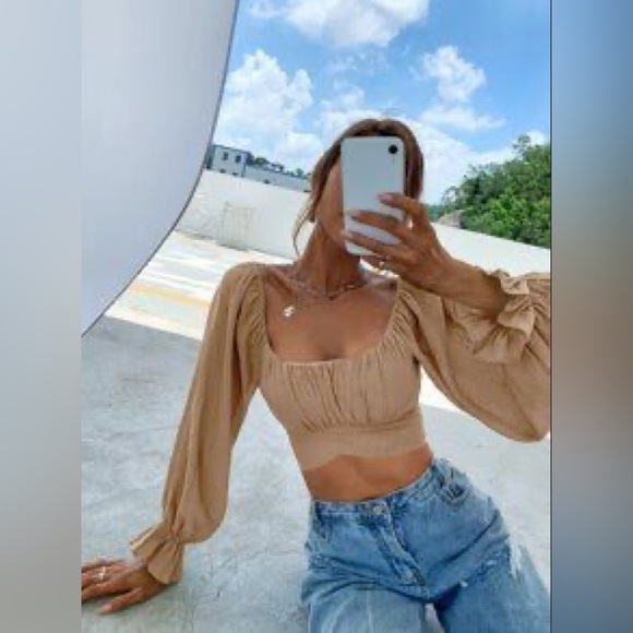 Tops - Elegant Tan Women's crop top